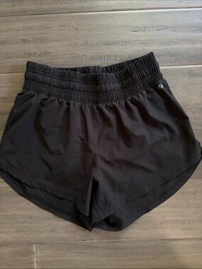 DSG Women's Black Athletic Running Shorts with Smocked Waistband